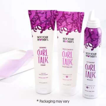 Not Your Mother's Curl Talk Defining Curl Cream, Frizz Control Styling Gel and Mousse (3-Pack) - 9.7oz Cream, 7oz Mousse