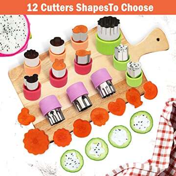 Coolrunner 42Pcs Fruit Cutter Shapes Set for Kids