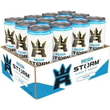 REIGN Storm, Mango, Fitness & Wellness Energy Drink, 12 Fl Oz (Pack of 12)