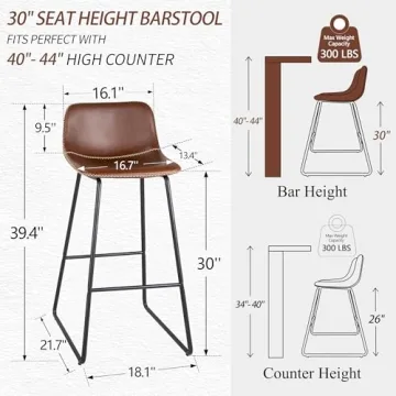 HeuGah 30 Inch Bar Stools Set of 3 for Kitchen