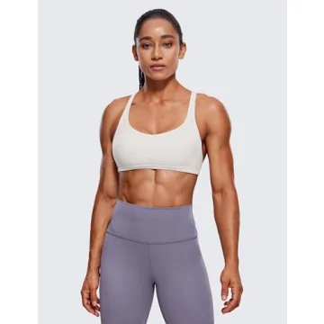 CRZ YOGA Women's Sports Bra - Stylish Criss Cross Back