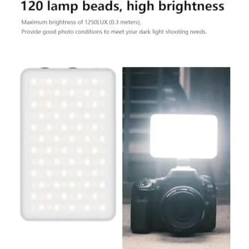 ULANZI VL120 RGB Video Light, Pocket LED On-Camera Video Lights, Built-in 3100mAh Rechargeable Battery, 360 Full Color 20 Light Effects, CRI≥95 2500-9000K LED Panels for Photography Vlogging