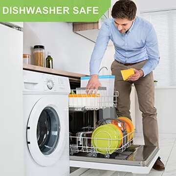 Dishwasher Safe Reusable Storage Bags 10 Pack, Reusable Freezer Bags, Extra Thick Reusable Lunch Bags Leakproof Silicone & BPA Free for Food Marinate Meat, Fruit Cereal, Sandwich, Snack