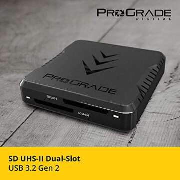 SD UHS-II Dual-Slot Memory Card Reader by ProGrade Digital | USB 3.2 Gen 2 for Professional Filmmakers, Photographers & Content Creators