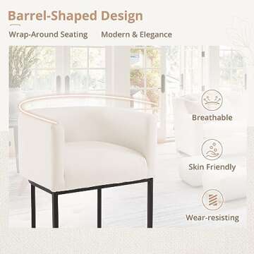 LUE BONA Modern Barrel Counter Bar Stools Set of 4