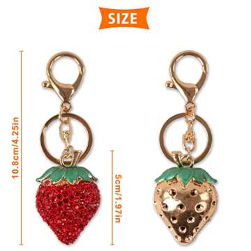 Unisex 03 Key Chain, Strawberry, One Size