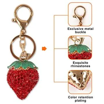 Unisex 03 Key Chain, Strawberry, One Size