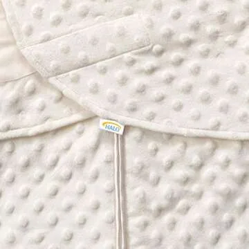 HALO SleepSack Plush Dot Velboa Swaddle, Cream, Newborn