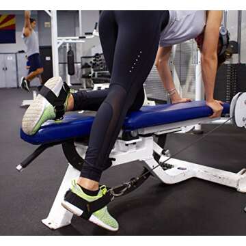 Brinx FIT Straps for Glute Kickbacks (Pair of 2)- Best Cable Attachment for hamstrings, Hip Abduction, Adduction, ab Exercises and Leg Workouts! Replaces Ankle Collar for Fitness Bodybuilding