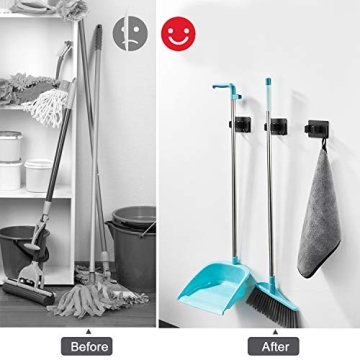 DAIREN Mop Broom Holder Rack for Efficient Home Organization