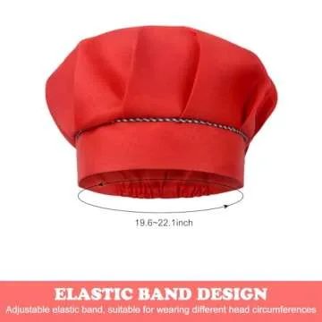 SUNLAND Kids Apron And Hat Set Children Chef Apron For Cooking Baking Painting (Red, S)