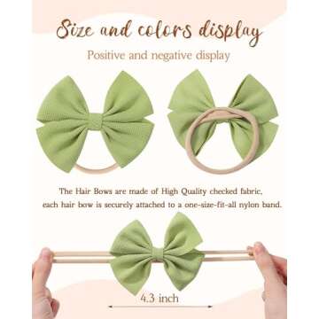 doboi 20PCS Baby Girls Headbands Hair Bows Nylon Hairbands Hair Accessories for Newborn Infant Toddl...
