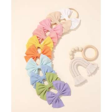 doboi 20PCS Baby Girls Headbands Hair Bows Nylon Hairbands Hair Accessories for Newborn Infant Toddlers Little Girls
