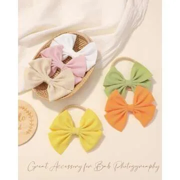 doboi 20PCS Baby Girls Headbands Hair Bows Nylon Hairbands Hair Accessories for Newborn Infant Toddlers Little Girls
