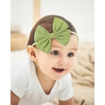 doboi 20PCS Baby Girls Headbands Hair Bows Nylon Hairbands Hair Accessories for Newborn Infant Toddlers Little Girls