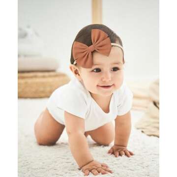 doboi 20PCS Baby Girls Headbands Hair Bows Nylon Hairbands Hair Accessories for Newborn Infant Toddlers Little Girls
