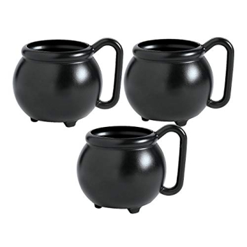 Fun Express Set of 12 Pieces Witch Cauldron Mugs, Holds 12 oz, BPA Free Plastic, Hocus Pocus and Hal...