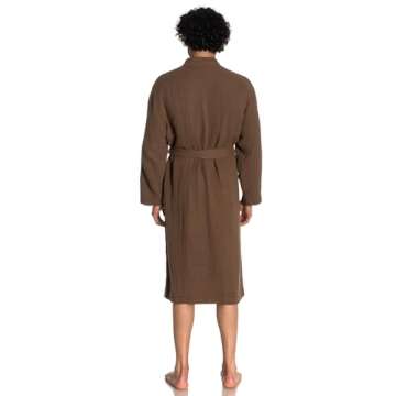 ORMES Unisex Turkish Cotton Muslin Bathrobe, Lightweight