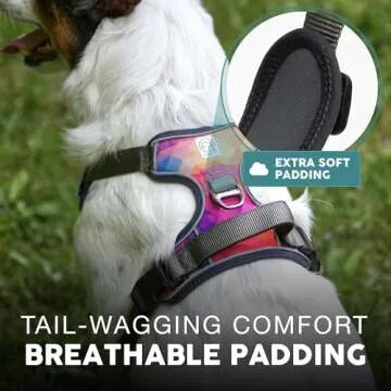 Embark Adventure Dog Harness, Reflective Trim No Pull Dog Harness Medium Sized Dog - Military Grade Nylon, Front Clip Dog Harness with Gel Lined Handle. Soft & Padded Puppy Dog Harnesses for Any Breed