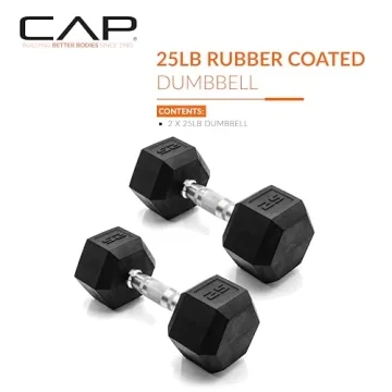 CAP Barbell 50lb Coated Hex Dumbbells for Fitness Enthusiasts