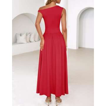 ZESICA Women's Sleeveless Maxi Dress with Pockets