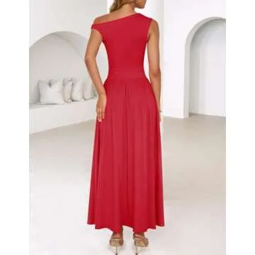 ZESICA Women's Sleeveless Maxi Dress with Pockets