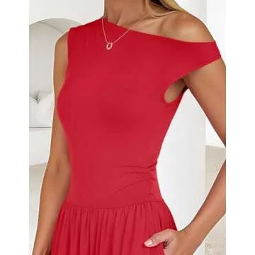 ZESICA Women's Sleeveless Maxi Dress with Pockets