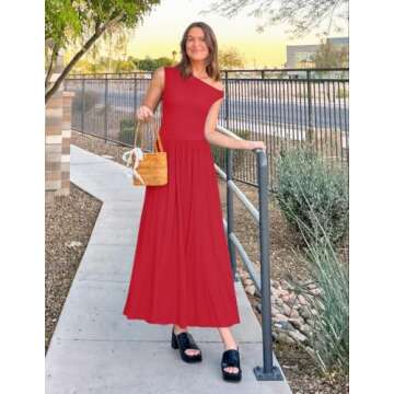 ZESICA Women's Sleeveless Maxi Dress with Pockets