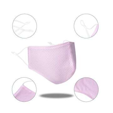 COOLINKO Mulberry Cotton Polyester Spandex Face Covering Mask - Breathable Washable Reusable Fashion Mouth Muffle Guard Head Accessory (Pink)