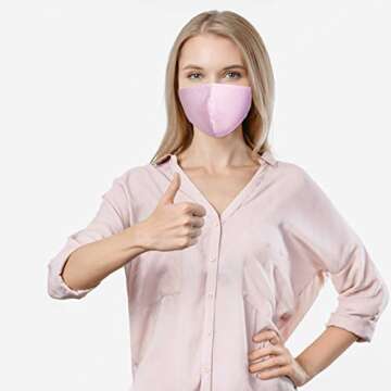 COOLINKO Mulberry Cotton Polyester Spandex Face Covering Mask - Breathable Washable Reusable Fashion Mouth Muffle Guard Head Accessory (Pink)