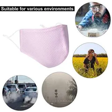 COOLINKO Mulberry Cotton Polyester Spandex Face Covering Mask - Breathable Washable Reusable Fashion Mouth Muffle Guard Head Accessory (Pink)