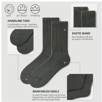 Women Crew Socks Retro Slouch Socks For Women Solid Casual Ribbed Crew Socks Pack of 5