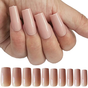 600pc Medium Square Press on Nails Kit - Pre-Colored Glossy Finish for Women and Girls