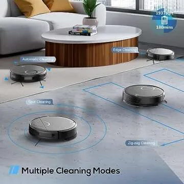 MAMNV Robot Vacuum and Mop Combo, 2 in 1 Mopping Robot Vacuum Cleaner with Schedule, Wi-Fi/App, 1400Pa Max Suction, Self-Charging Robotic Vacuum, Slim, Ideal for Hard Floor, Pet Hair, Low-Pile Carpet