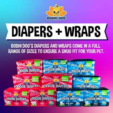 Bodhi Dog Disposable Female Dog Diapers - Super Absorbent, Leak-Proof Pee Wraps - Adjustable Fit, Comfortable Design, Advanced Moisture Control, and Wetness Indicator - Extra Large (20 Count)