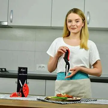 Flafster Kitchen Scissors with Sharpener for Easy Cooking