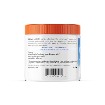 Doctor's Best MSM Powder, Pure OptiMSM for Health Boost