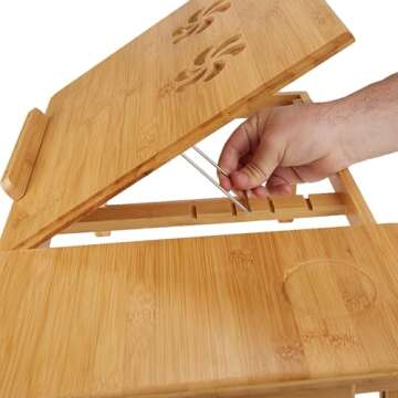 Mind Reader Laptop Lap Desk - Eco-Friendly Bamboo Design