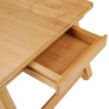 Mind Reader Laptop Lap Desk - Eco-Friendly Bamboo Design