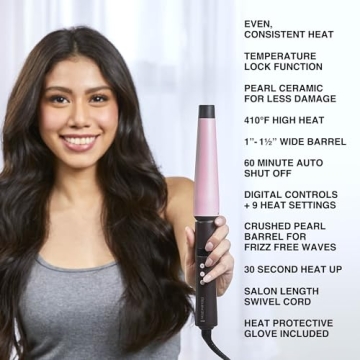 Remington CI9538 Pro Curling Wand for Perfect Waves