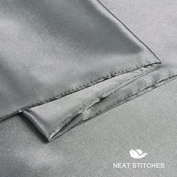 Satin Pillowcase for Hair and Skin, Set of 2 Dark Grey Silk Pillowcase Queen Satin Pillowcase with Envelope Closure(Dark Grey,20x30 inches)