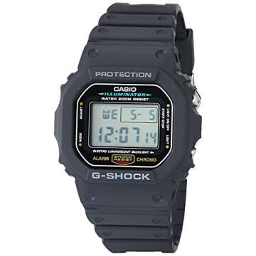 Casio Men's G-Shock Quartz Watch with Resin Strap, Black, 20 (Model: DW5600E-1V)