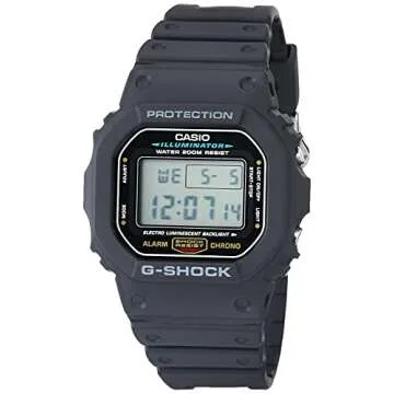 Casio Men's G-Shock Quartz Watch with Resin Strap, Black, 20 (Model: DW5600E-1V)