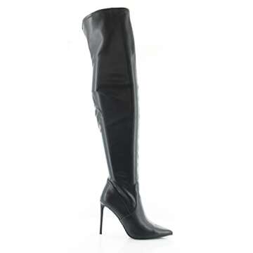 Steve Madden Vava Black Pointed Toe Stiletto Fashion Boots