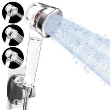 Luxsego Filtered Shower Head with Handheld, High Pressure 3 Spray Modes Showerhead Built-in KDF55 & ...
