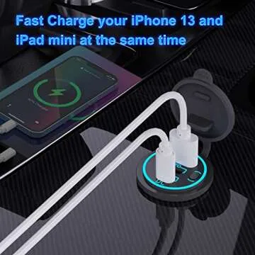 12V USB Outlet Wire USB Charger Multi Port, Dual PD3.0 USB-C and Quick Charge3.0 Car USB Port Socket with Power Switch, Fast Charge for iPhone iPad Android Phones, Suitable for Car Boat RV Marine ATV