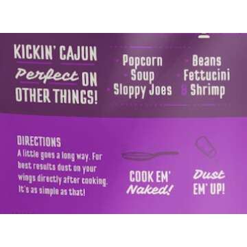 Kosmos Q Kickin’ Cajun Wing Dust - 5 Oz Bag for Wings, Popcorn & More - Dry BBQ Wings Rub with Spicy Cajun Heat (Kickin’ Cajun)