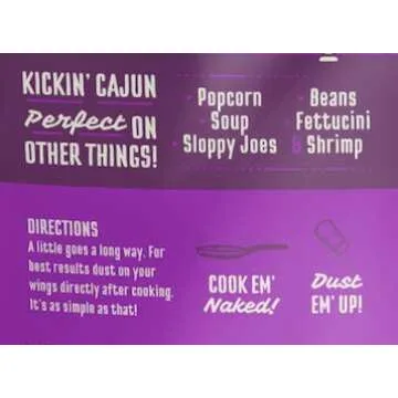 Kosmos Q Kickin’ Cajun Wing Dust - 5 Oz Bag for Wings, Popcorn & More - Dry BBQ Wings Rub with Spicy Cajun Heat (Kickin’ Cajun)