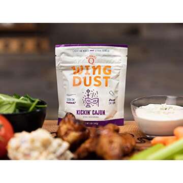 Kosmos Q Kickin’ Cajun Wing Dust - 5 Oz Bag for Wings, Popcorn & More - Dry BBQ Wings Rub with Spicy Cajun Heat (Kickin’ Cajun)