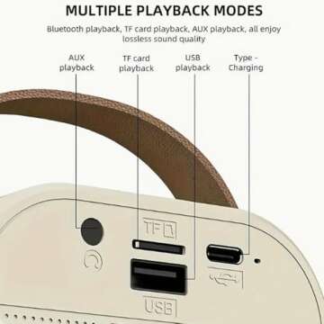 Hopjuery Karaoke Machine for Kids Adults, Mini Portable Bluetooth Karaoke Speaker with 2 Wireless Microphone and Lights,Toys for All Smartphones,Birthday, Family,Home Party Beige